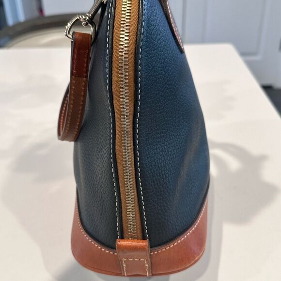 Dooney & Bourke Black and Tan Leather Satchel - Picture 4 of 16